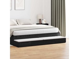 Vidaxl Gavetas De Cama Carvalho Preto 200 X 36,5 X 16,5 Cm