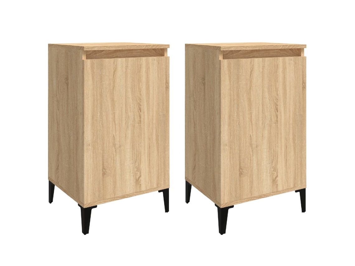 Bedside Cabinet, Bedside Cabinets Vidaxl Marrom Madeira Processada (n/a)