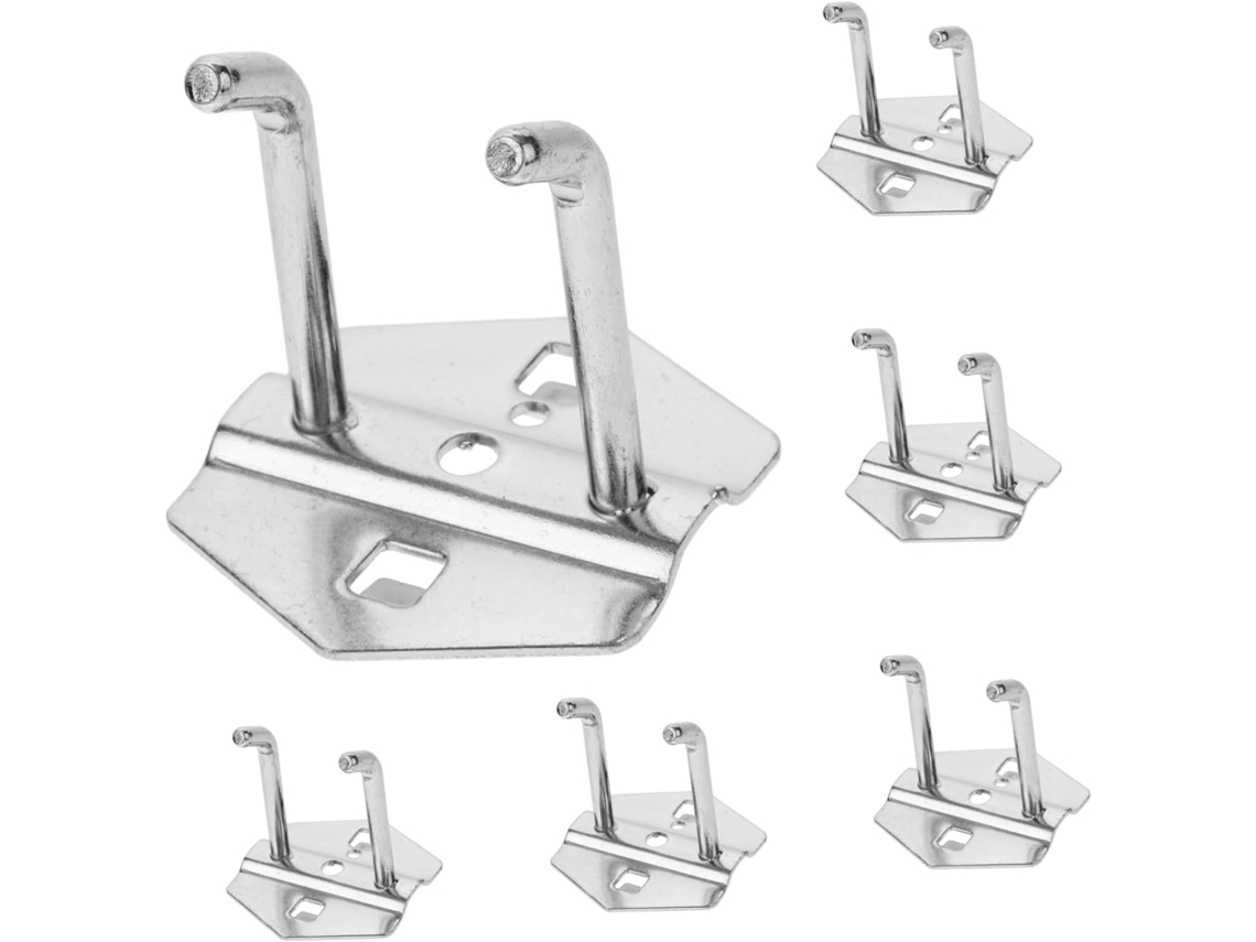 Conjunto De 6 Ganchos Parede Metal Reforçado Com Design Dupla Inclinaç