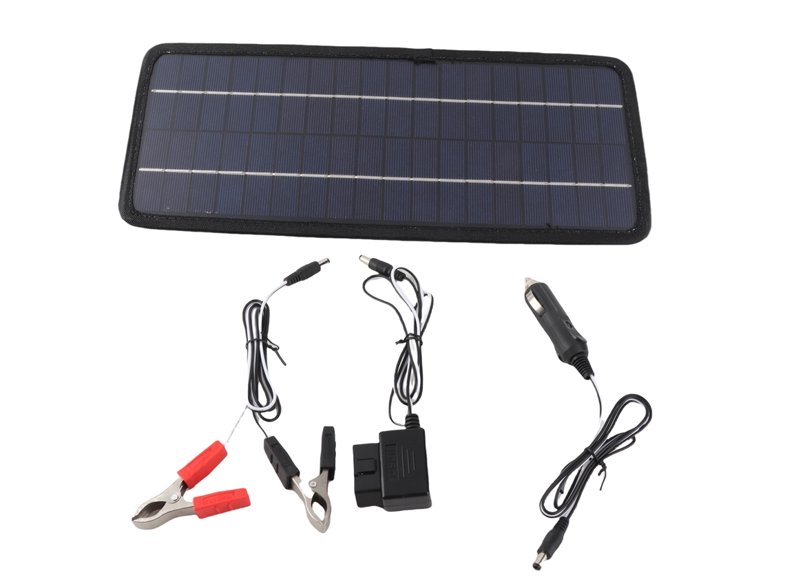 Rebe-cargador De Batería Solar Para Carro Moto Barco Rv 12v5w Panel Solar De Mantenimiento Exterior