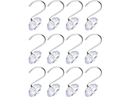 Conjunto De 12 Ganchos Decorativos Transparentes Em Acrílico Para