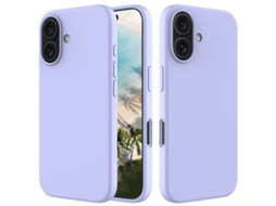 Capa De Silicone Para Iphone 16 - Cor Sólida, Proteção Fina E Antiaderente - Roxa