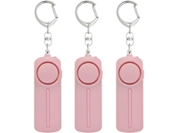 Conjunto de 3 Chaveiros com Alarme de Segurança, Luz LED e Dispositivo de Segurança | S/MARCA