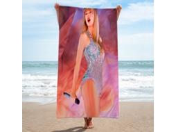Toalha De Praia Retangular De Microfibra 140x180cm Com Estampa De Celebridades, Incluindo A Cantora Taylor Swift. Ideal Para Banho E Uso Casual