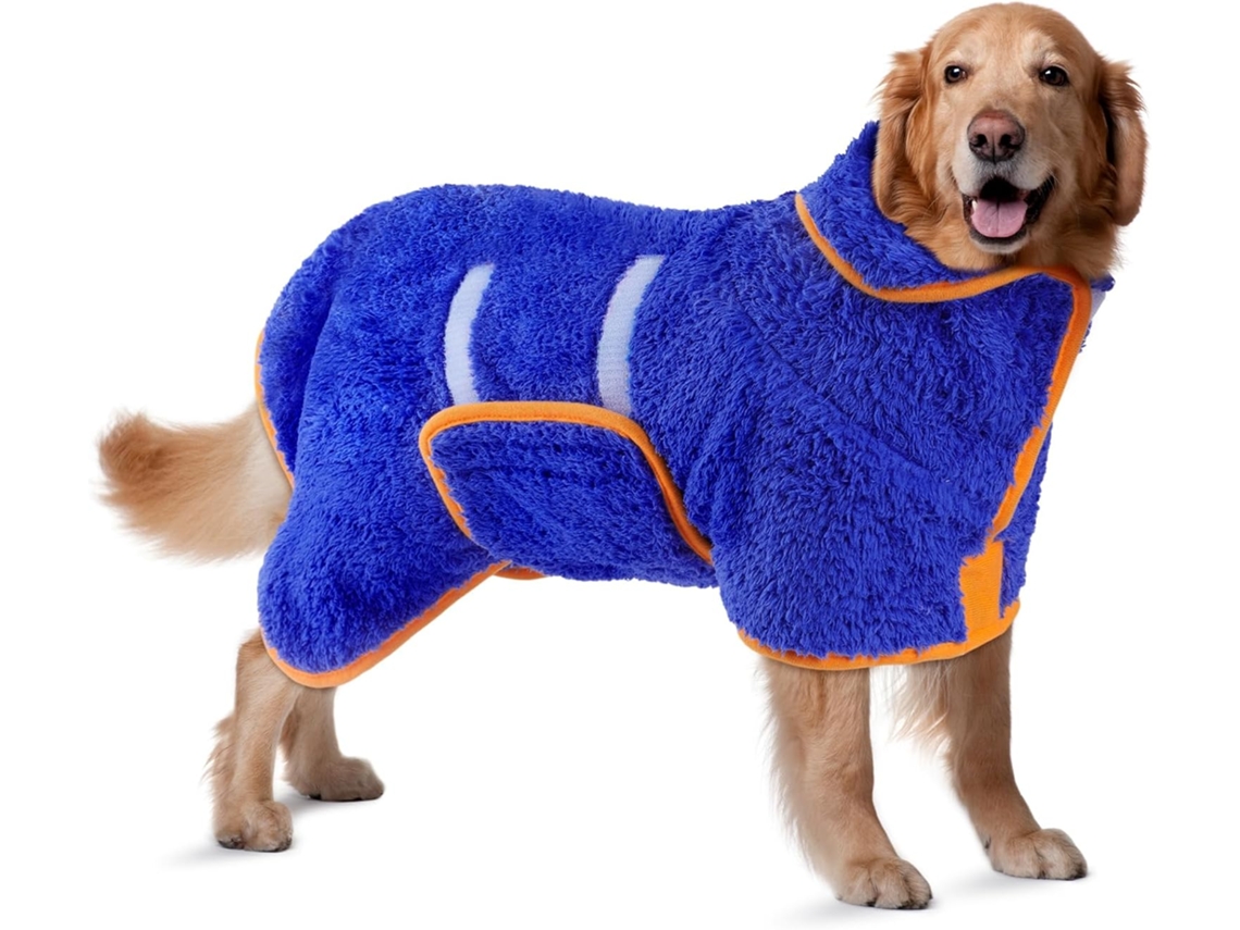 Toalha de Banho para Cães de Secagem Rápida, Superabsorvente para Cães de Pequeno a Médio Porte Xxl, Azul. PANOONA
