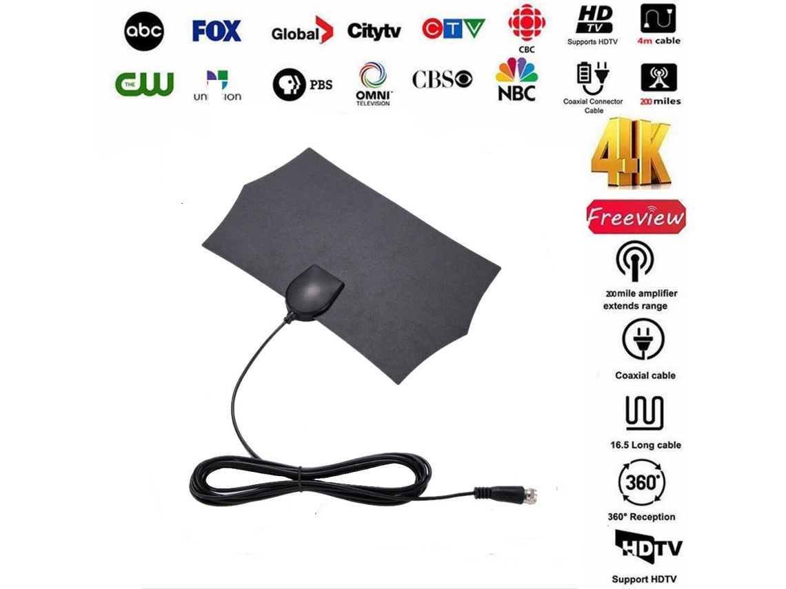 Mini Antena Digital Hdtv De Alta Definição Para Tv, Antena Hd Amplificada Interna Para Tv Digital 4k De Alta Definição