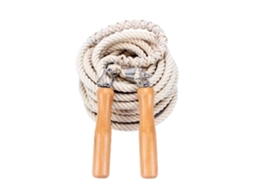 Corda De Pular Com Cabo De Madeira Para Estudantes Cotton Twine Para Prática Fitness 3m Branca