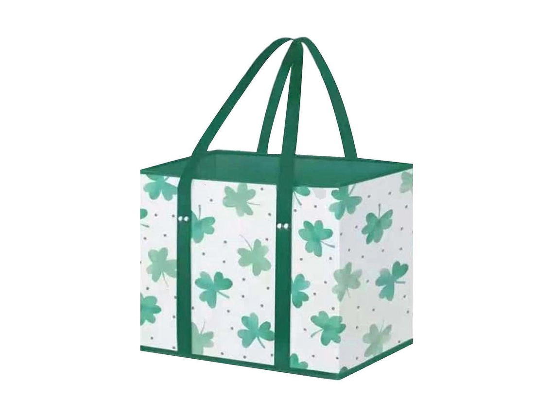 Sacola de Compras Dobrável com Fundo Reforçado, Cesta de Compras em Tnt para Supermercado, Atividades Ao Ar Livre, Multicolorida. GOKOCO