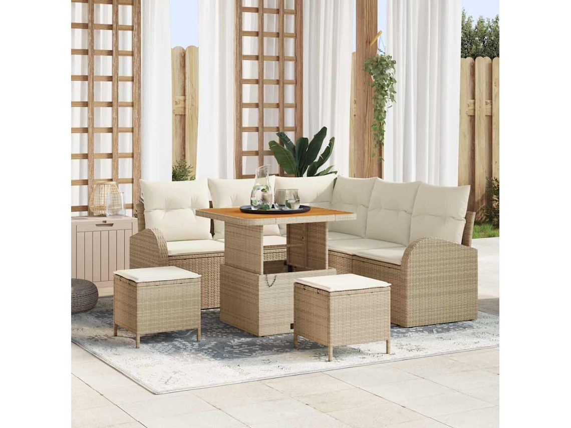 Vidaxl Conjunto De Sofá De Jardim 8 Unid. 7-número De Lugares