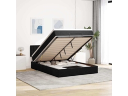 Vidaxl Estrutura De Cama Otomana Com Colchão 140x200 Cm Veludo Preto