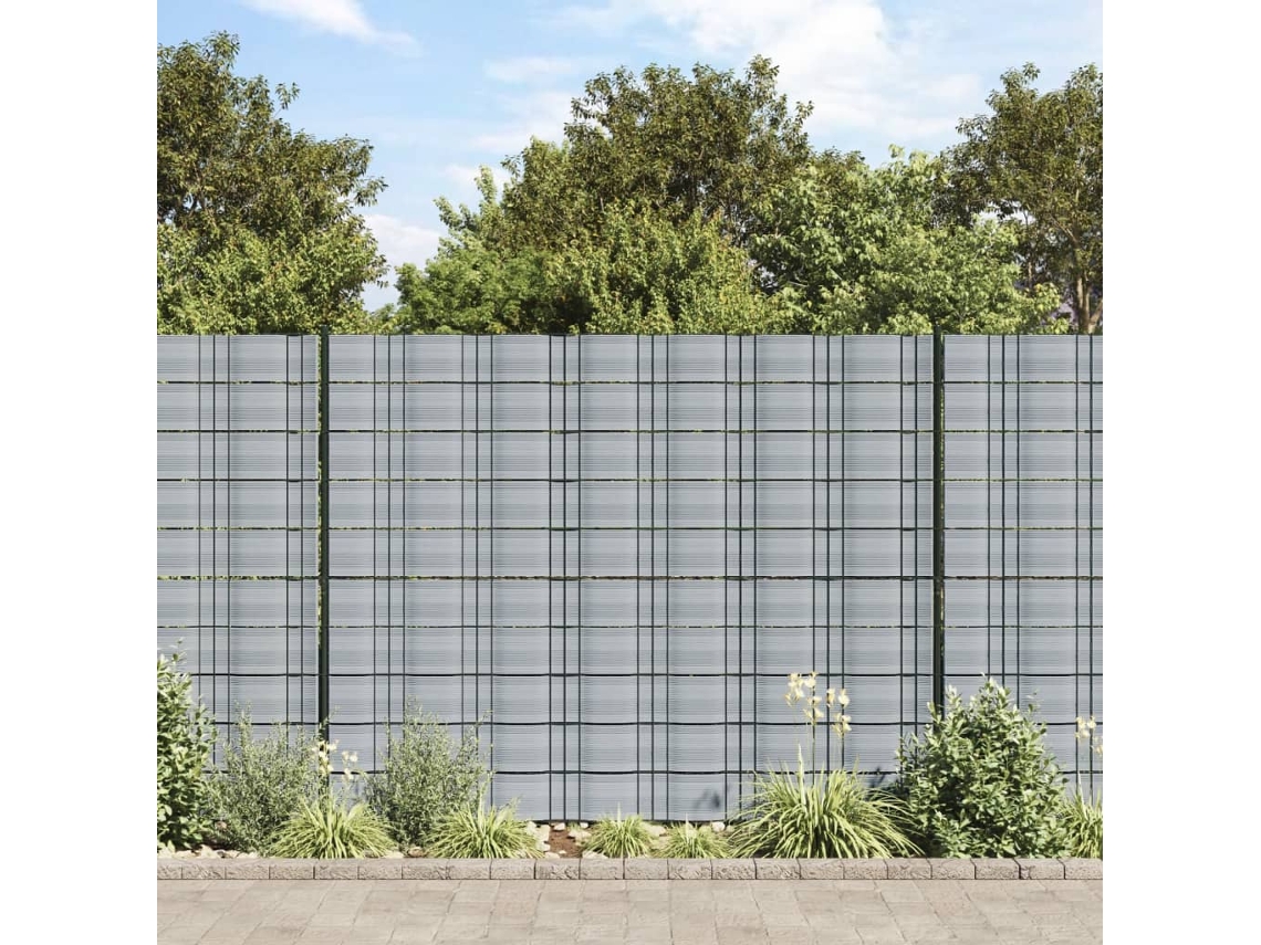 Vidaxl Telas Privacidade P/ Jardim 10 Pcs 252,5x19 Cm Pvc Cinzento