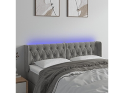 Cabecero de Terciopelo con Luces LED 147x16x78/88 cm Gris Claro