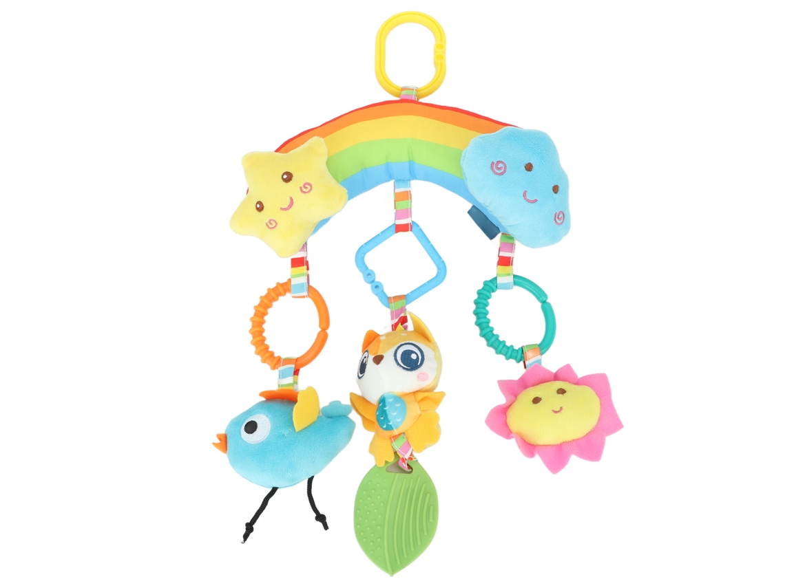 Mali brinquedo de Banco de Carro para Bebê Plush Pendente com Clip Educacional Sensorial Rainbow