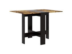 Mesa Dobrável De Jantar De Cozinha Com Abas Rebatíveis Para Espaços Pequenos 103x76x73,5 Cm Preto E Castanho Rústico