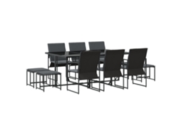 Conjunto 11 Móveis De Jardim Vidaxl Preto Aço (165 X 107 X 72 Cm)