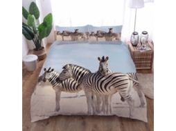Jogo de Cama Zebra em Microfibra Fronha 220x240cm