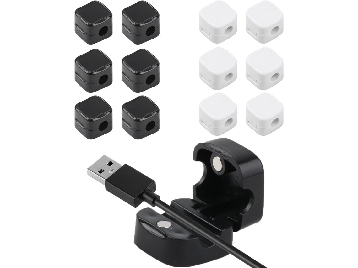 Conjunto De 12 Presilhas Magnéticas Para Cabos, Organizadores Magnéticos Para Cabos De Mesa, Presilhas Autoadesivas Para Cabos De Mesa