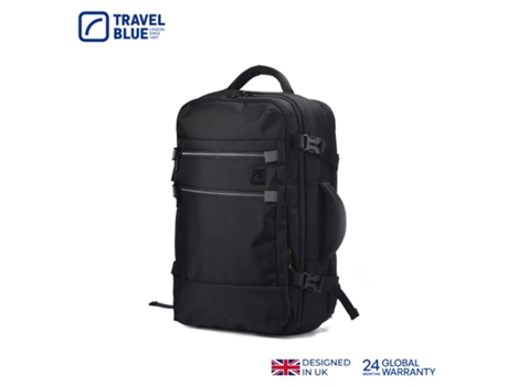 Mochila Journey Preto De Viagem Com Compartimento Para Sapatos, Bolso Para Notebook 31lt Travel Blue