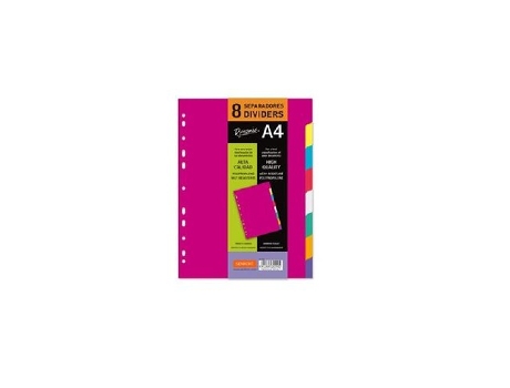 Livro Bolsa Separadores A4 Extra-fuerte 8 Pestañas Multitaladro De Desconocido (espanhol)