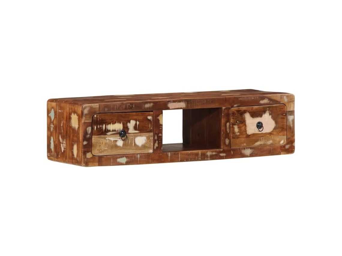 Vidaxl Armário De Tv Para Parede 100x32x25cm Madeira Recuperada Maciça