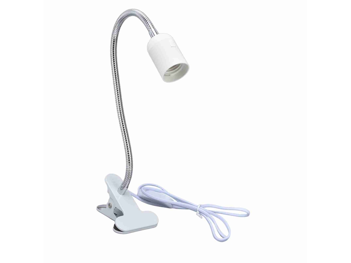 Suporte de mesa para lâmpada 2026, clipe E27/E26, ajustável em 360 graus, material durável, plugue 100-240V, compatível com o Reino Unido, ideal para leitura e mesa.