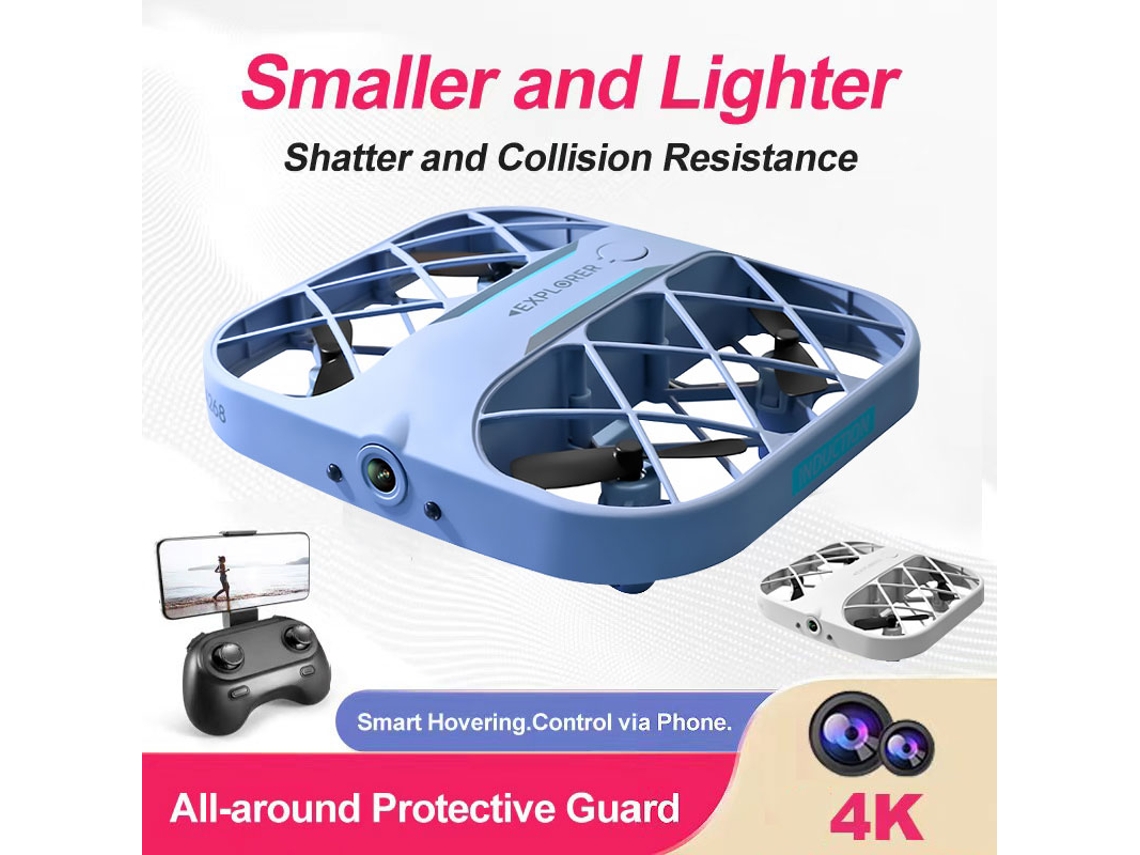Drone Mini Grade de Controle Remoto 4K Duração Da Bateria: 8 Min Azul