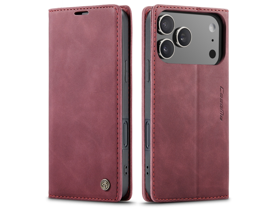 Capa De Couro Estilo Flip Para Celular, Novo Design.vermelho - Iphone 16 E/iphone 17 E