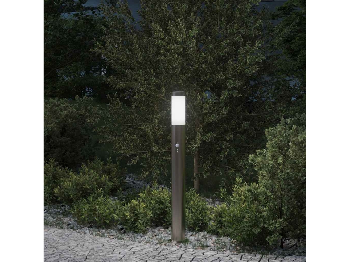 Vidaxl Luminária De Poste Com Sensor, 80 Cm, Aço Inoxidável, Ip44