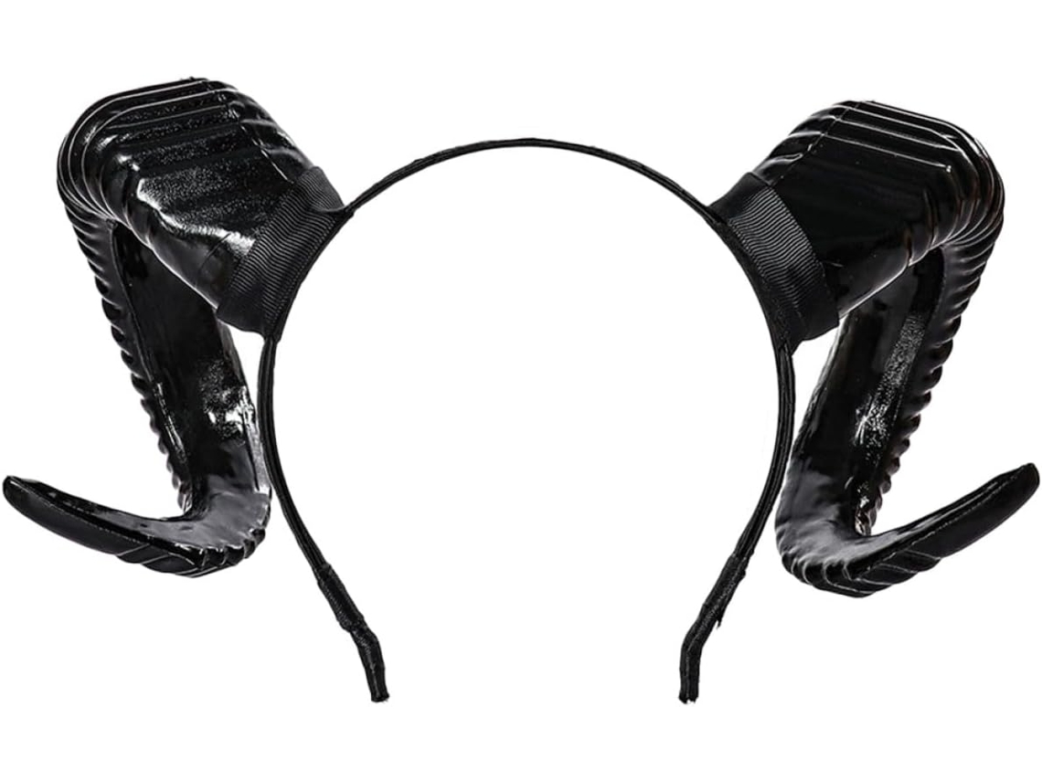 Tiara Diabo Chifres em Pu Preto para Mulheres, Acessórios de Cabelo.