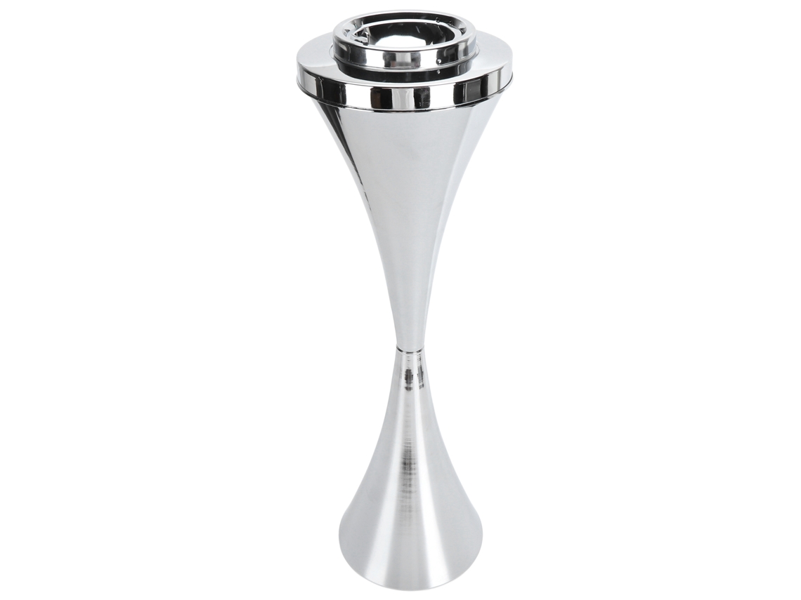 Cinzeiro de chão inovador e elegante para exterior com tampa, cor prateada, ideal para pátio, elevador, karaokê, banheiro e sala de estar.