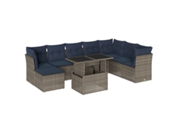 Conjunto de Sofá de Jardim, 9 Peças, Almofadas, Rattan Cinza MAISON EXCLUSIVE