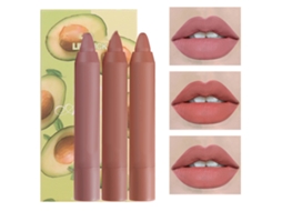 Kit De 3 Lábios Mate Com Sabor De Fruta, Longa Duração, Impermeável E Resistente A Manchas