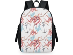 Mochila Tropicallife com Estampa de Polvo e Âncora 32 5 X 15 X 44 9 Cm Tecido de Malha Impermeável e Fácil de