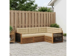 Vidaxl Conjunto De Sofás Para Exterior 4 Pcs Natural E Bege