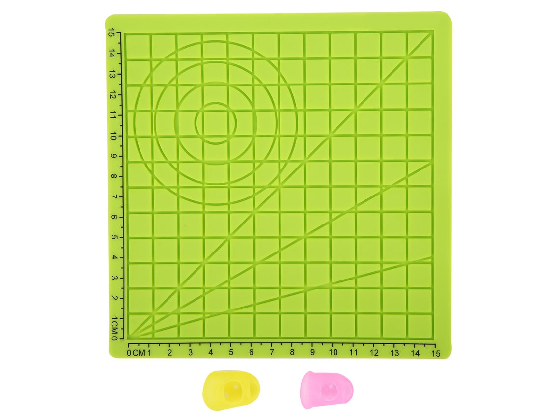 Tapete De Silicone Para Impressão 3d Com Modelo E 2 Capas De Dedo Ferramentas De Desenho Tipo A Verde