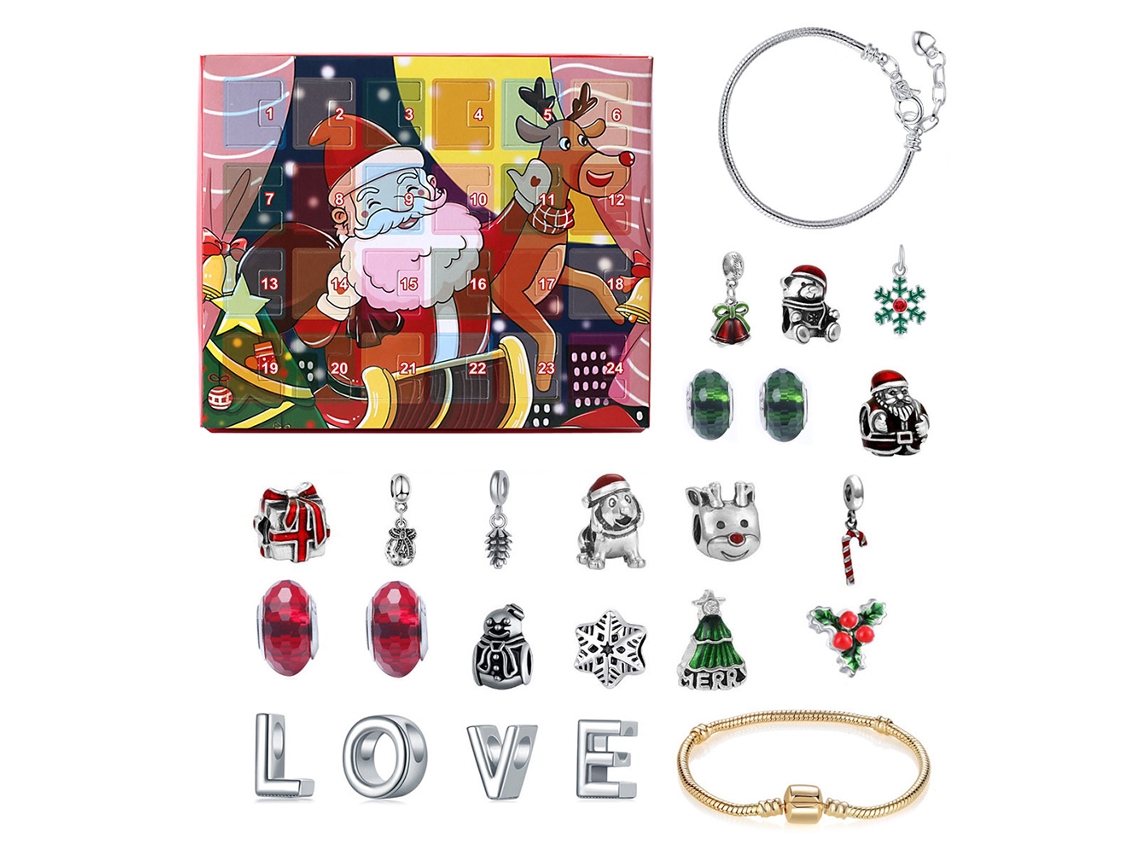 Laxiscreed Calendário Do Advento De Natal Com Braceletes De Contas Para Crianças E Meninas