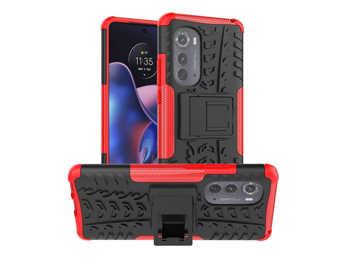 Capa Para Motorola Edge 2022 Com Textura De Pneu, Em Tpu + Pc, Com Suporte.