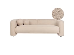 Sofá de 3 lugares BELIANI Leiren de Bouclé Creme 224x87x68