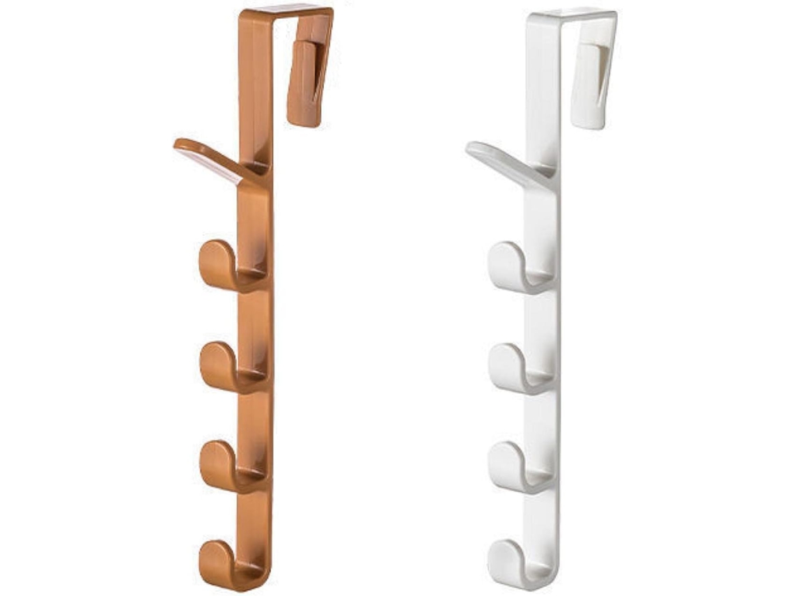 Gancho de Porta com 2 Furos, Sem Necessidade de Furar. Gancho para Instalação Atrás da Porta, Porta de Armário BRILVIBERA