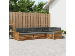 Vidaxl Conjunto De Sofás Para Exterior 5 Unid. Natural E Antracite
