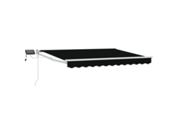 Conjunto 1 Sombra De Sol Externa Vidaxl Preto Poliéster (3,5 X 2,5 M)