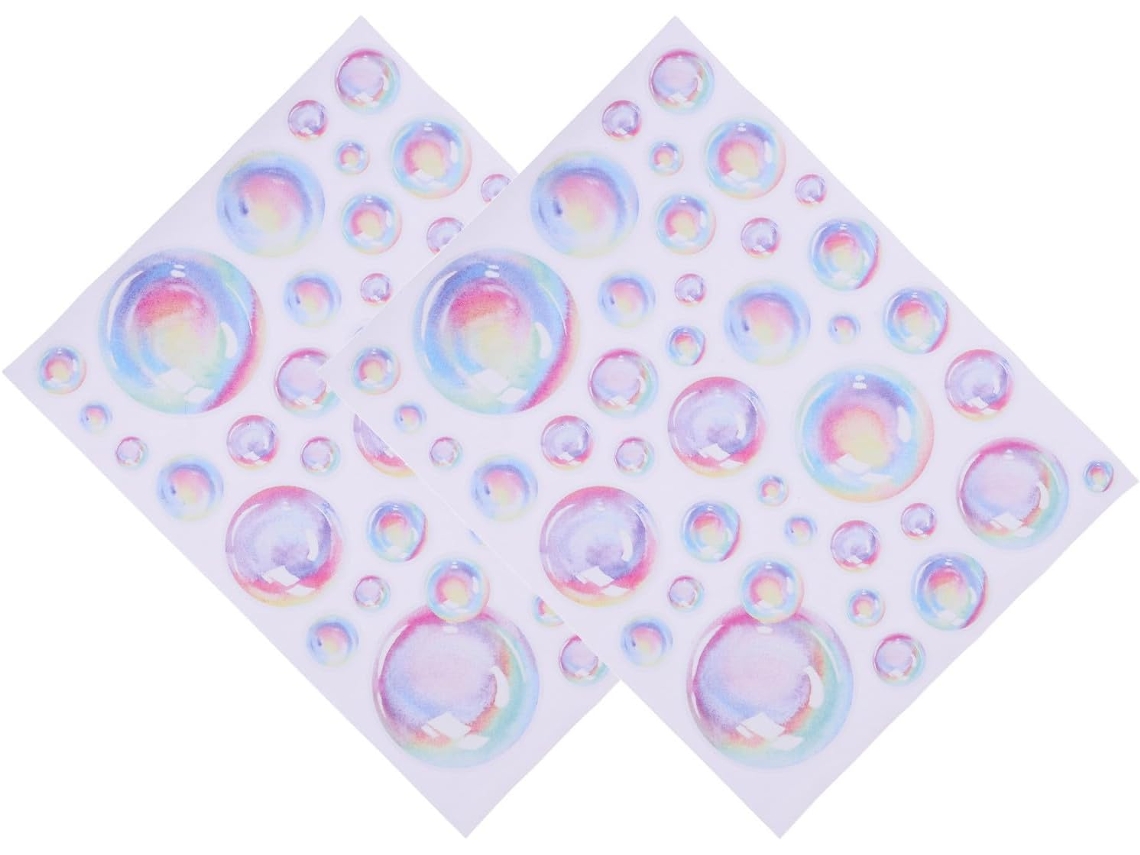 Adesivos De Parede Decorativos Removíveis Em Formato De Bolha, Tema Oceano, Pvc, Conjunto Com 2 Unidades.