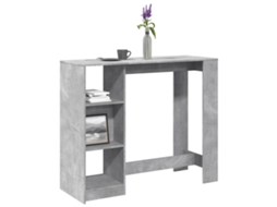 Vidaxl Mesa De Bar C/ Prateleiras Derivados De Madeira Cinza Cimento