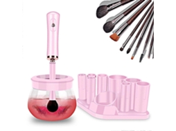 Secador De Pincéis De Maquiagem, Limpador Elétrico Super Rápido De Pincéis Com Rotação Automática Na Cor Rosa Nostalgia88