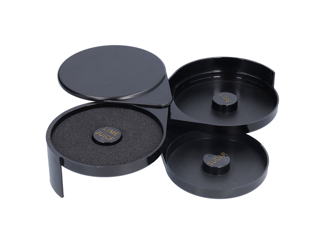 Bordador de copo 3 camadas, com compartimentos para açúcar, sal, limão, ferramenta de bar S/MARCA