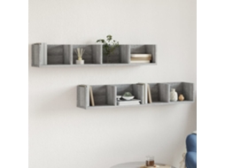 Vidaxl Armários Parede 2 Pcs 99x18x16,5 Cm Deriv. Madeira Cinza Sonoma