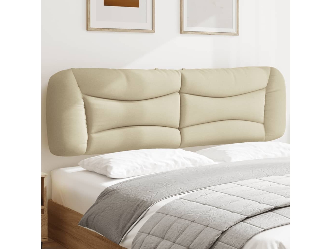 Vidaxl Almofadão De Cabeceira Hvar 180 Cm Tecido Creme