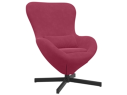 Conjunto 1 Cadeira Ovo Vidaxl Vermelho Veludo (63 X 73 X 90 Cm)