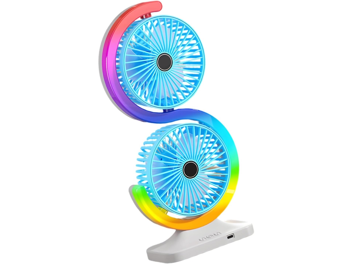 Ventilador De Mesa Compacto Com Duas Cabeças Separadas