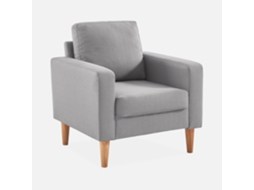 Sofá Estilo Poltrona SWEEEK de Veludo Cinza (78 x 77 x 70 cm)